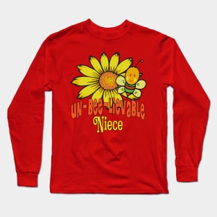 Unbelievable Niece Sunflowers and Bees Long Sleeve T-Shirt